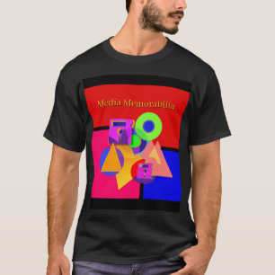 Camiseta Recuerdos de Medios Hombres Diversión Negro Casual