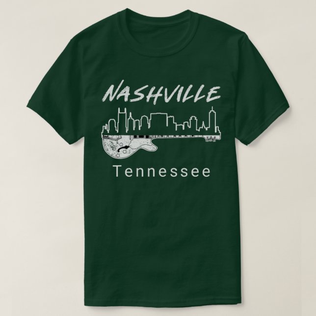 Camiseta Recuerdos de Nashville Tn Guitar Nashville Gif (Diseño del anverso)