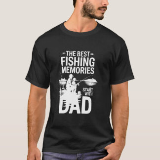 Camiseta Recuerdos de Pesca con Papá Atrapando Peces