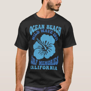 Camiseta Recuerdos de surf de Ocean Beach Wild Wave 1971