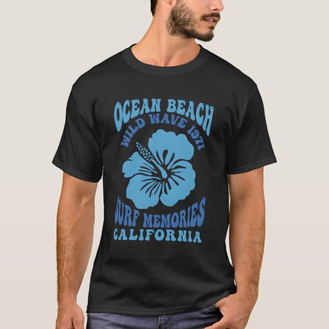 Camiseta Recuerdos de surf Ocean Beach Wild Wave 1971 (Anverso)