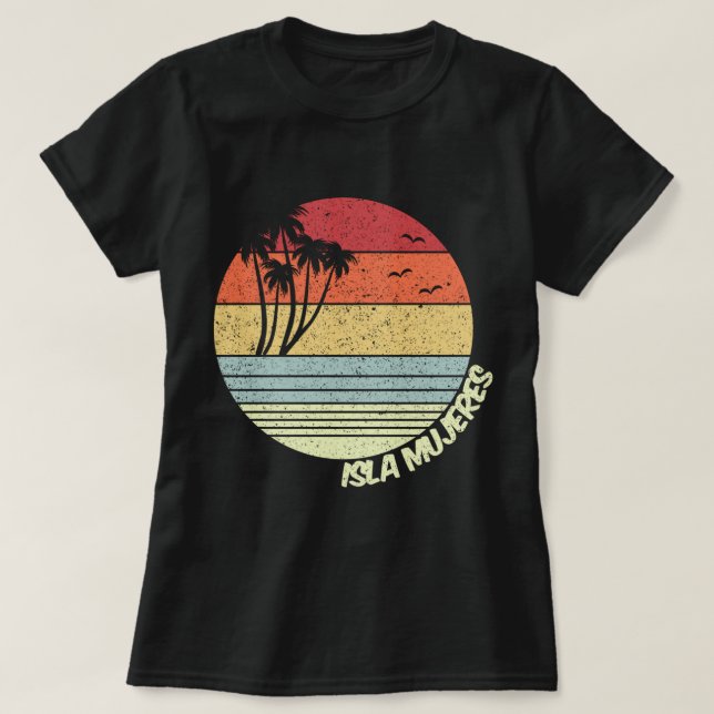 Camiseta Recuerdos de vacaciones en la playa de Isla Mujere (Diseño del anverso)