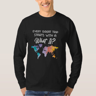 Camiseta Recuerdos del mapa de viajes de aviones coloridos