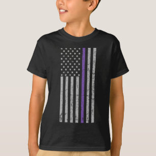 Camiseta Recuerdos Matan Alzheimer Bandera USA Púrpura Tira