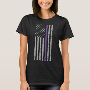 Camiseta Recuerdos Matan Alzheimer Bandera USA Púrpura Tira