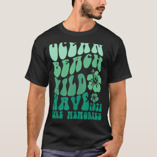 Camiseta Recuerdos Ocean Beach Wild Wade Peace Sure 1971 Su