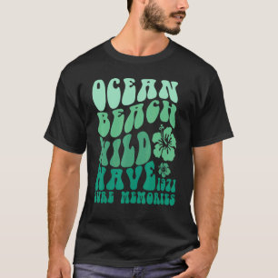 Camiseta Recuerdos Ocean Beach Wild Wade Peace Sure 1971 Su