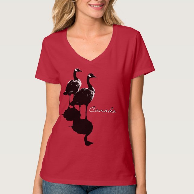 Camiseta Recuerdos Women'sT-camisa del ganso de Canadá y (Anverso)