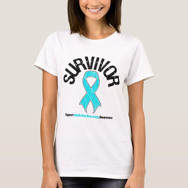 Camiseta Recuperación de la adicción a la cinta SURVIVOR (Anverso)