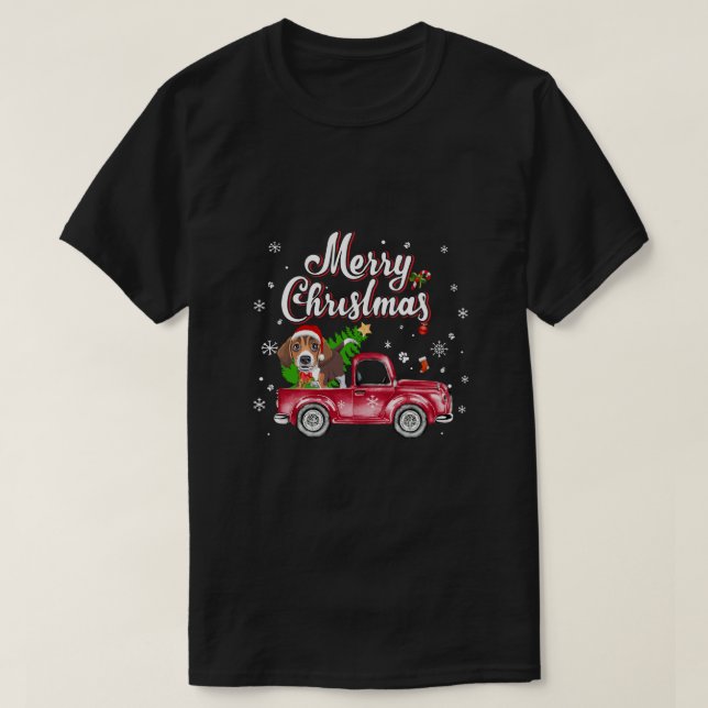 Camiseta Recuperador de Beagle conduce a Navidades de Camió (Diseño del anverso)