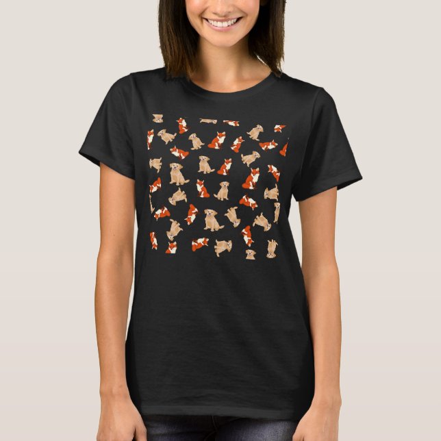 Camiseta Recuperador De Labrador Amarillo Y Patrón Fox Rojo (Anverso)