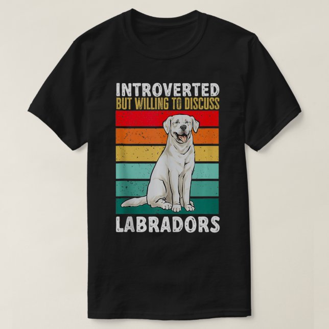 Camiseta Recuperador de Labrador Blanco Introvertido Labora (Diseño del anverso)