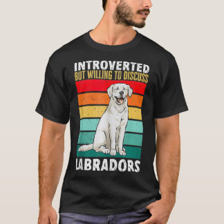 Camiseta Recuperador de Labrador Blanco Introvertido Labora