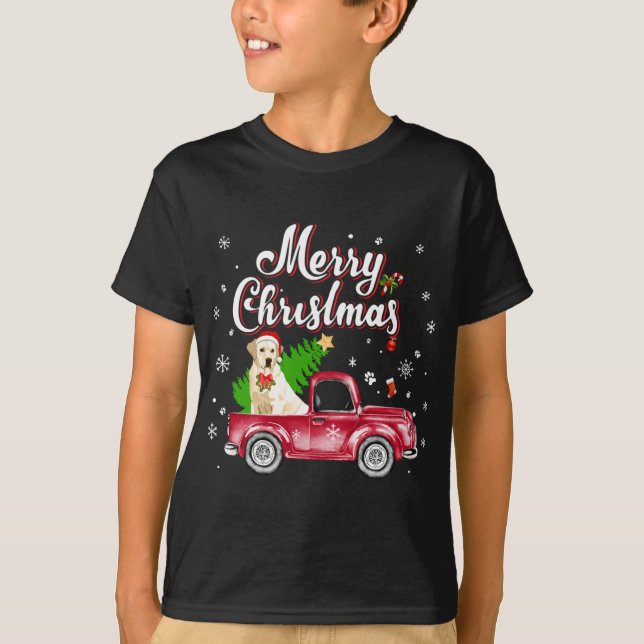 Camiseta Recuperador de Labrador monta camiones Navidades P (Anverso)