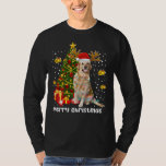 Camiseta Recuperador de Labrador Santa Christmas Tree Encen<br><div class="desc">Recuperador de Labrador Santa Christmas Ilustra al Laboratorio de Renos de Navidad Papá Mamá Navidades Xmas Tree Labra.</div>