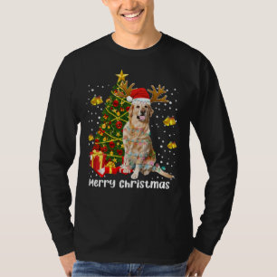 Camiseta Recuperador de Labrador Santa Christmas Tree Encen