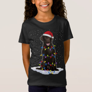 Camiseta Recuperador de Labrador Santa Christmas Tree Light