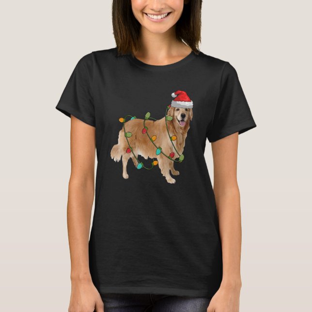 Camiseta Recuperador de Labrador Santa Hat ilumina a Navida (Anverso)