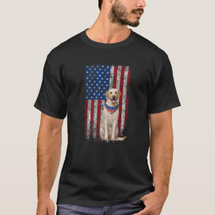 Camiseta Recuperador De Labrador Usa Flag Bandana Patriotic