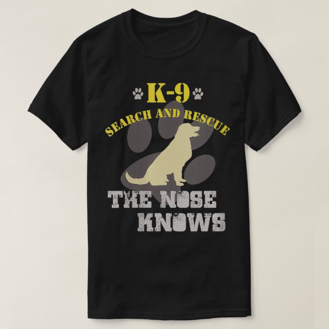 Camiseta Recuperador de oro del equipo de búsqueda de perro (Diseño del anverso)