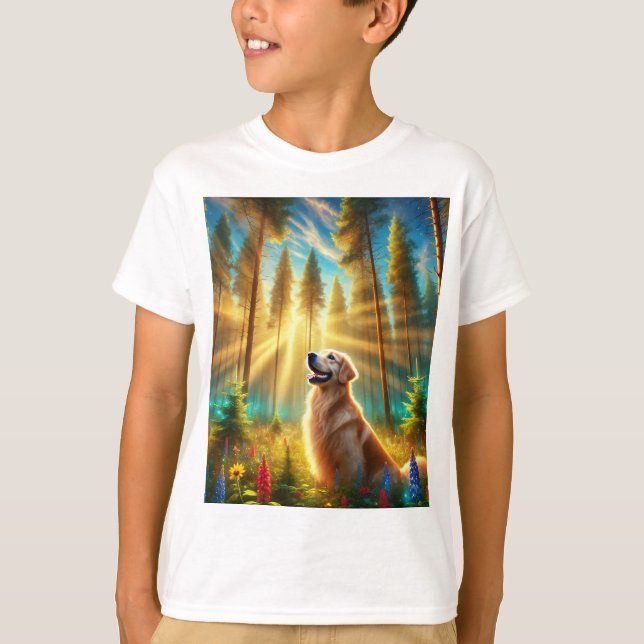 Camiseta Recuperador de oro en un bosque encantado (Anverso)
