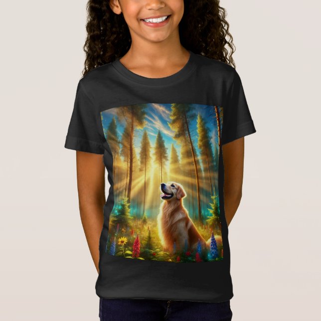 Camiseta Recuperador de oro en un bosque encantado (Anverso)