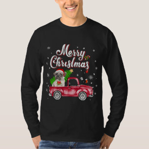 Camiseta Recuperador de Pug monta Navidades de Camión Rojo