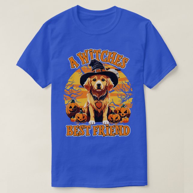 Camiseta recuperador dorado de halloween (Diseño del anverso)