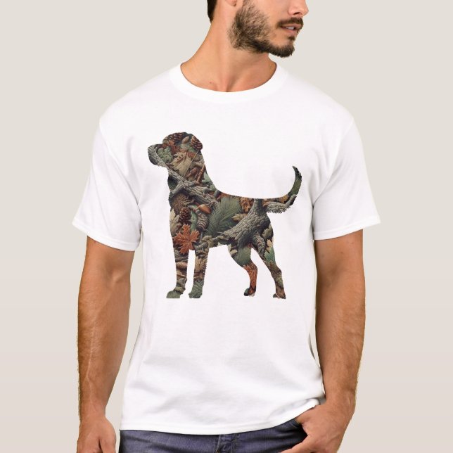 Camiseta recuperadora de Labrador con camo (Anverso)