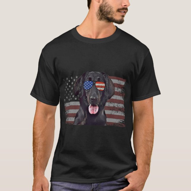 Camiseta Recuperadores planos Perro 4 de Julio Retro USA Am (Anverso)