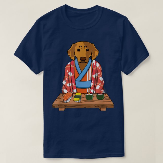 Camiseta Recuperar perro dorado Kimono Kawaii (Diseño del anverso)