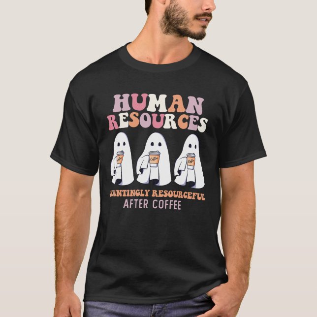 Camiseta Recursos Humanos de Halloween inquietantemente res (Anverso)