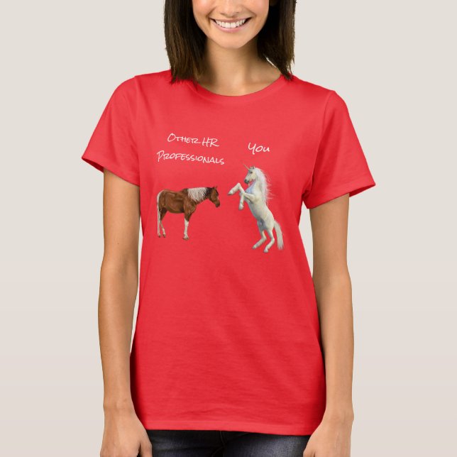 Camiseta Recursos humanos Unicorn Funny Horse HR regalo (Anverso)