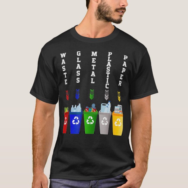 Camiseta Recycling Trash  Sorting bins  (Anverso)