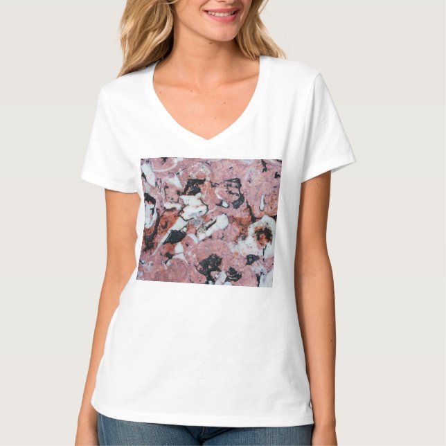 Camiseta Red and Black Brecciated Marble Stone Texture with (Anverso)
