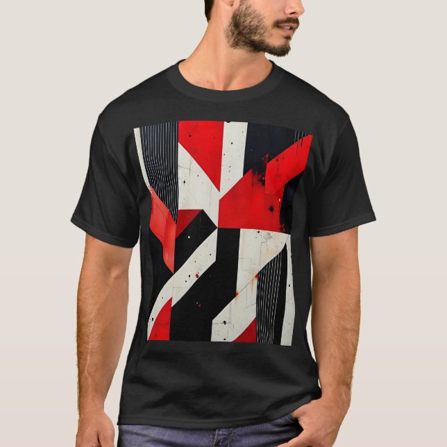 Camiseta Red and Black Geometric Design  (Anverso)