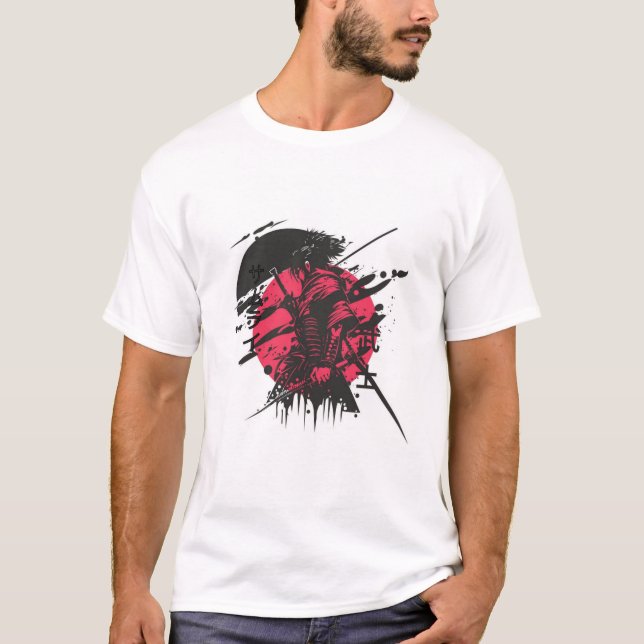 Camiseta red and black samurai logo printed t shirt (Anverso)