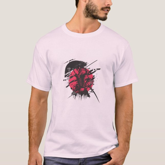 Camiseta Red and black samurai Men's T-shirt (Anverso)