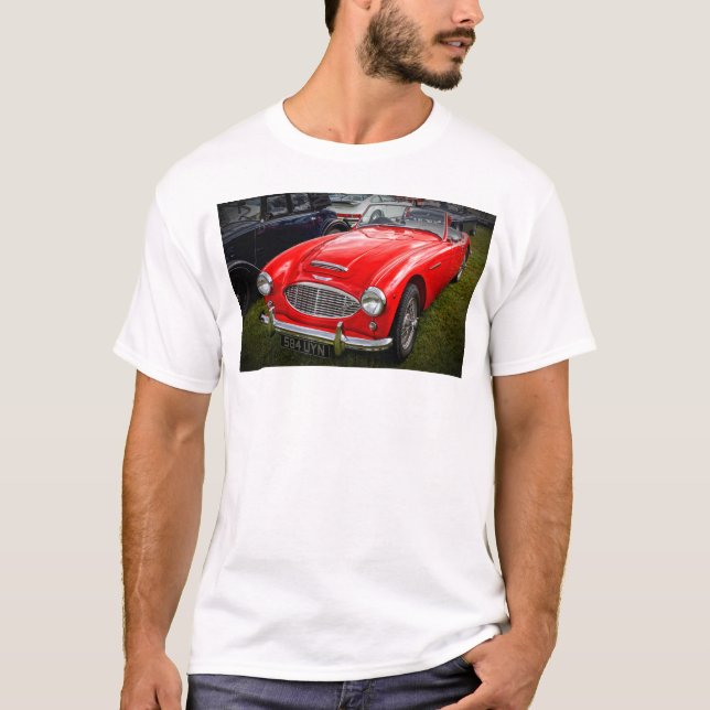 Camiseta Red Austin Healey 3000 clásico coche deportivo (Anverso)