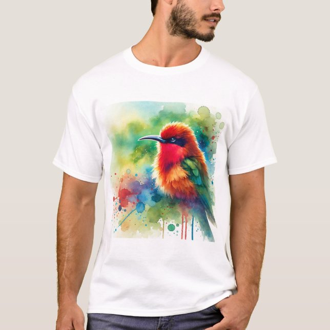 Camiseta Red bearded Bee eater 170724AREF104 - Watercolor (Anverso)