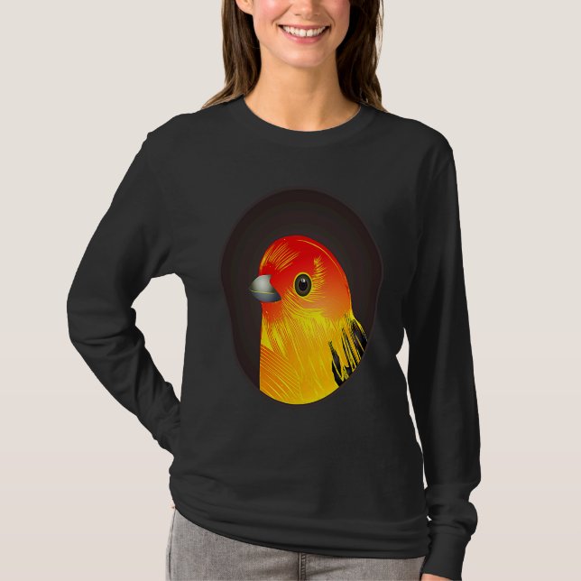 Camiseta Red bird as portrait in round frame (Anverso)