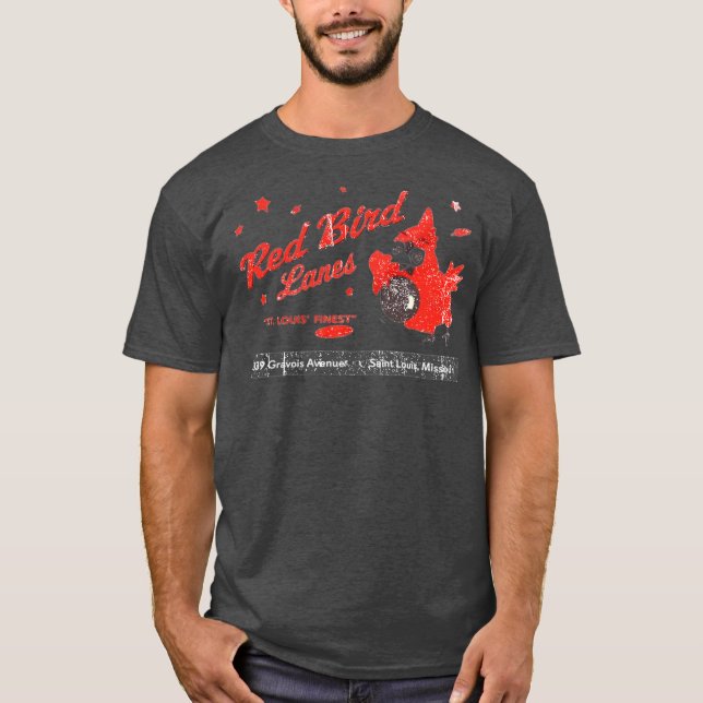 Camiseta Red Bird Lanes - St Louis, MO Retro Bowli (Anverso)