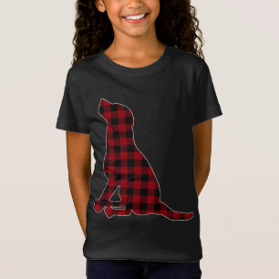 Camiseta Red Black Plaid Black Lab Lover Familias Coinciden