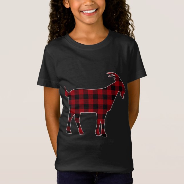 Camiseta Red Black Plaid Goat Lover Farmer Mateo Familia (Anverso)