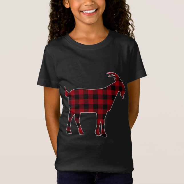 Camiseta Red Black Plaid Goat Lover Farmer Mateo Familia (Anverso)