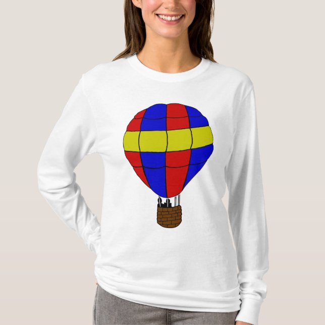 Camiseta Red Blue and Yellow Hot Air Balloon (Anverso)