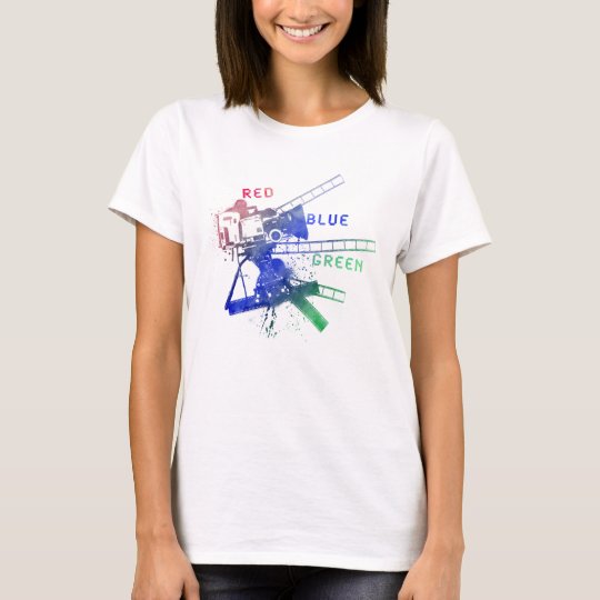Camiseta red_blue_green en la videocinta