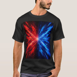 Camiseta red blue shirt, abstract explosion shirt, energy b