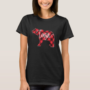 Camiseta Red Buffalo Plaid Cousin Bear Matching Family Chri
