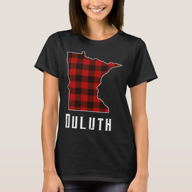 Camiseta Red Buffalo Plaid Duluth Minnesota Gif Home State  (Anverso)